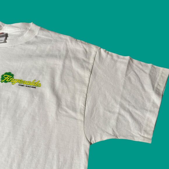 Vintage Y2K Las Vegas Fitzgeralds Casino Lucky Day Mens XL White T Shirt - Picture 6 of 11